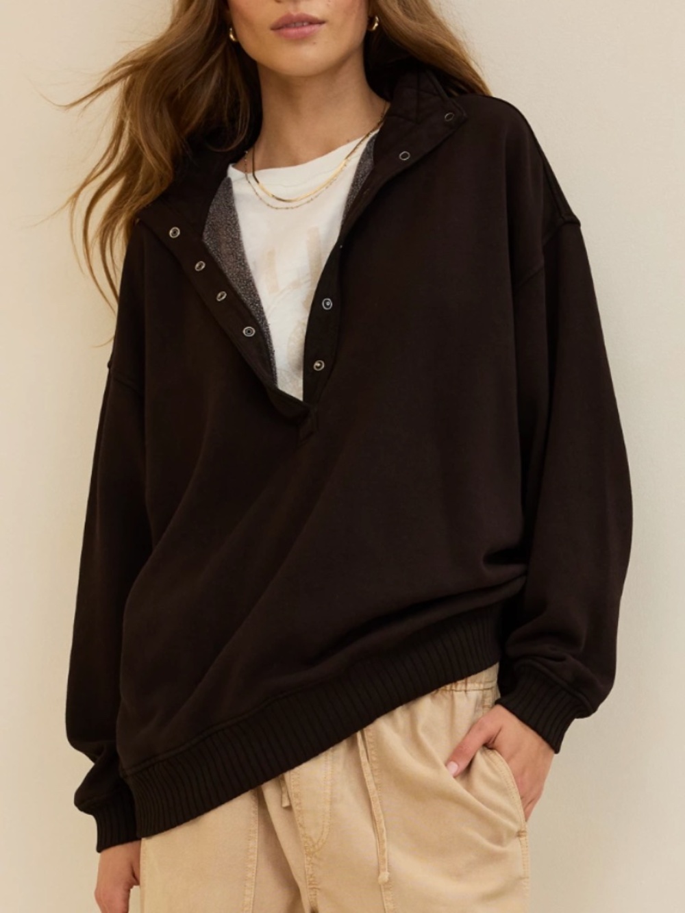 Aerie Oh Snap Sweatshirt Deep Earth